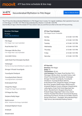 47Y Bus Time Schedule & Line Route