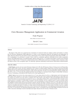 Crew Resource Management Application in Commercial Aviation