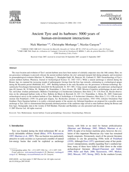 Ancient Tyre and Its Harbours: 5000 Years of Human-Environment Interactions