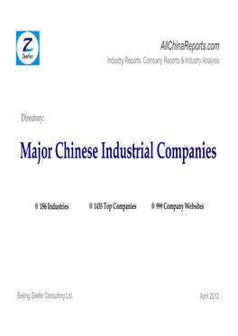 Major Chinese Industrial Companies