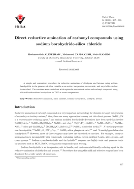 Direct Reductive Amination of Carbonyl Compounds Using Sodium Borohydride-Silica Chloride