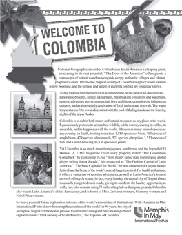 Colombia As South America’S Sleeping Giant, Awakening to Its Vast Potential