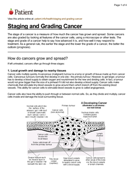 Staging and Grading Cancer