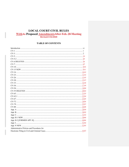 LOCAL COURT CIVIL RULES with Proposed Amendments-Redlined Version