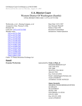 Franice Werbowsky, Et Al. V. the Boeing Company, Et Al. 97-CV