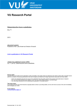 Osteoinductive Bone Substitutes Liu, T