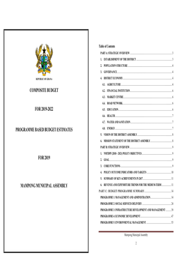 Composite Budget for 2019-2022 Programme Based