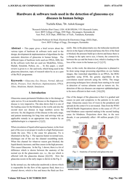 Hardware & Software Tools Used in the Detection of Glaucoma Eye Diseases