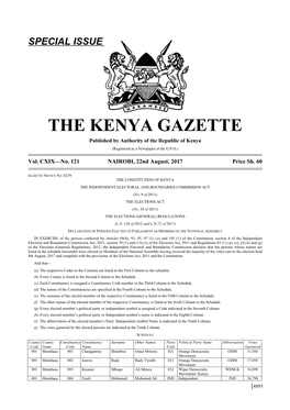 Special Issue the Kenya Gazette