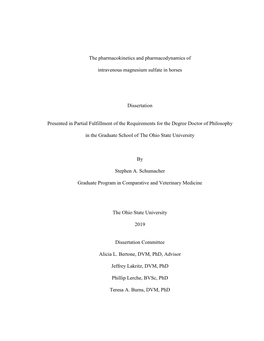 The Pharmacokinetics and Pharmacodynamics Of