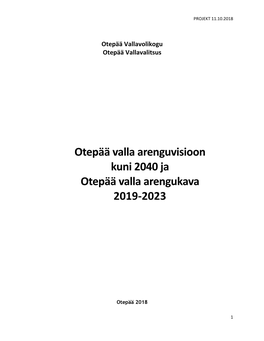 Otepää Valla Arengukava Projekt 11.10.2018