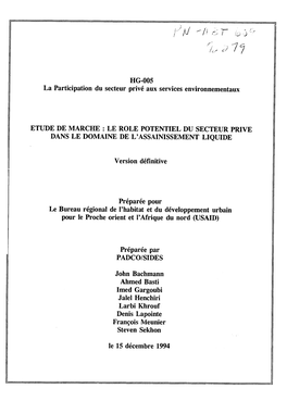 HG-005 La Participation Du Secteur Prive Aux Services Environnementaux