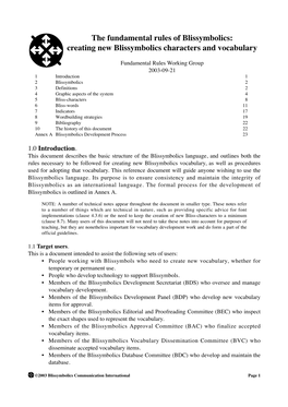 The Fundamental Rules of Blissymbolics