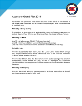 Access to Grand Pier 2019