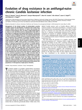 Evolution of Drug Resistance in an Antifungal-Naive Chronic Candida Lusitaniae Infection