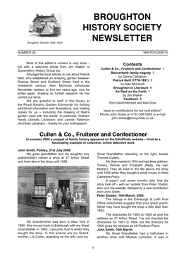 BROUGHTON HISTORY SOCIETY NEWSLETTER Broughton Tolbooth 1582Ð1829