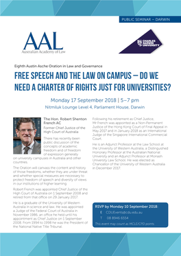 Free Speech and the Law on Campus – Do We Need a Charter of Rights Just for Universities?