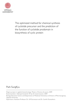 The Optimized Method for Chemical Synthesis of Cyclotide Precursor and the Prediction of the Function of Cyclotide Prodomain in Biosynthesis of Cyclic Protein