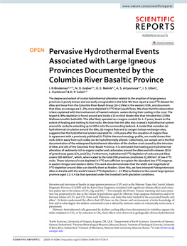 Pervasive Hydrothermal Events Associated with Large Igneous Provinces Documented by the Columbia River Basaltic Province I