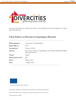 Urban Policies on Diversity in Copenhagen