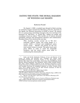 Dating the State: the Moral Hazards of Winning Gay Rights