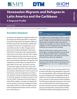 Venezuelan Migrants and Refugees in Latin America and the Caribbean Venezuelan Migrants and Refugees in Latin America and the Caribbean