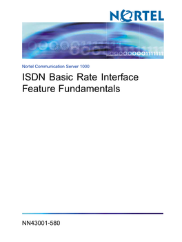 CS1000 ISDN Basic Rate Interface Feature Fundamentals