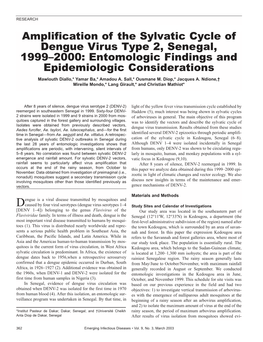 Amplification of the Sylvatic Cycle of Dengue Virus Type 2, Senegal