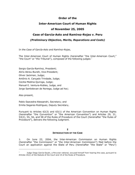 Order of the Inter-American Court of Human Rights of November 25