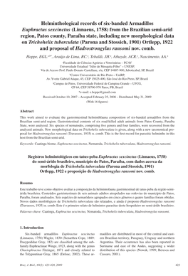 Helminthological Records of Six-Banded Armadillos