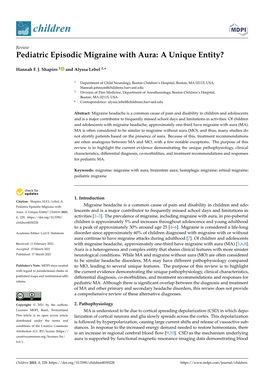 Pediatric Episodic Migraine with Aura: a Unique Entity?