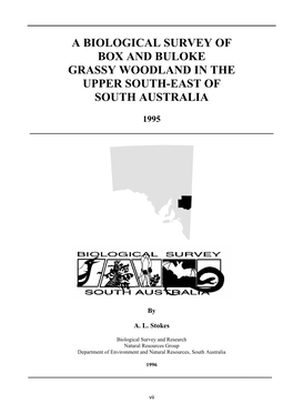 A Biological Survey of Box and Buloke Grassy Woodland in the Upper South-East of South Australia