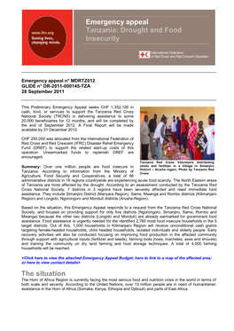 Emergency Appeal Tanzania: Drought and Food Insecurity