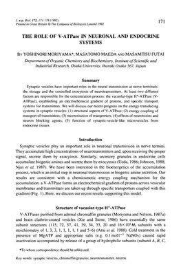 THE ROLE of V-Atpase in NEURONAL and ENDOCRINE SYSTEMS