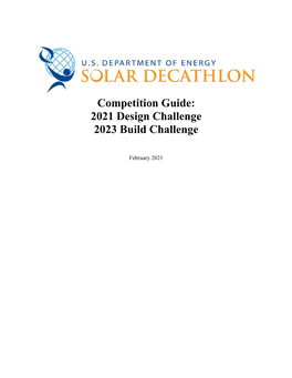 US Department of Energy Solar Decathlon Competition Guide: 2021