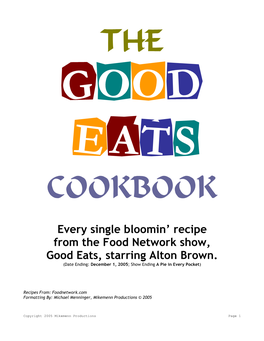 The Good Eats Cookbook