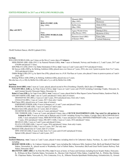 EDITED PEDIGREE for 2017 out of WILLOWS WORLD (GB)