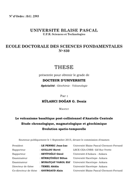 Universite Blaise Pascal Ecole Doctorale Des