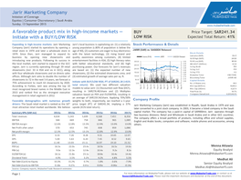 Jarir Marketing Company a Favorable Product Mix in High-Income Markets