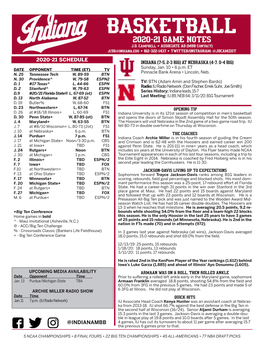 @Indianambb 2020-21 Schedule