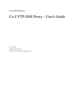 Co:Z FTP-SSH Proxy Co:Z FTP-SSH Proxy - User's Guide