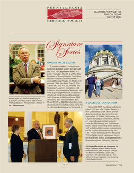 Pennsylvania Heritage Society Newsletter Winter 2007