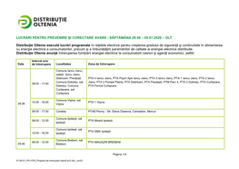 Lucrări Pentru Prevenire Și Corectare Avarii - Săptămâna 29.06 – 05.07.2020 – Olt