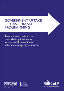 Government Uptake of Cash Transfer Programming