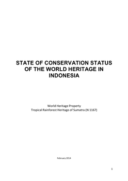 State of Conservation Status of the World Heritage in Indonesia