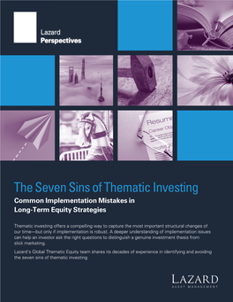The Seven Sins of Thematic Investing Common Implementation Mistakes in Long-Term Equity Strategies