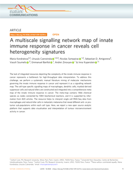 A Multiscale Signalling Network Map of Innate Immune Response in Cancer Reveals Cell Heterogeneity Signatures