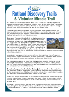 Victorian Miracle Trail in Uppingham Where the Famous School Is an Outstanding Example of Victorian Educational Achievement