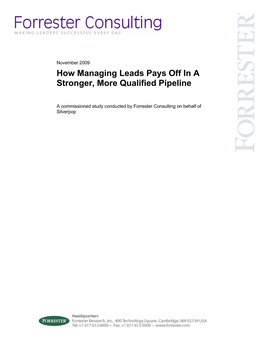 How Managing Leads Pays Off in a Stronger, More Qualified Pipeline