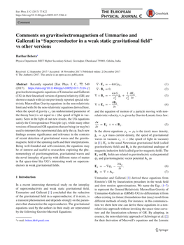 Comments on Gravitoelectromagnetism of Ummarino and Gallerati in “Superconductor in a Weak Static Gravitational Field” Vs Ot